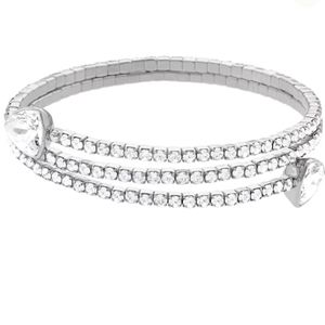 Swarovski, Twisty bangleTriangle cut, White, Rhodium plated